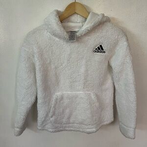 Adidas Kids White Fleece Hoodie